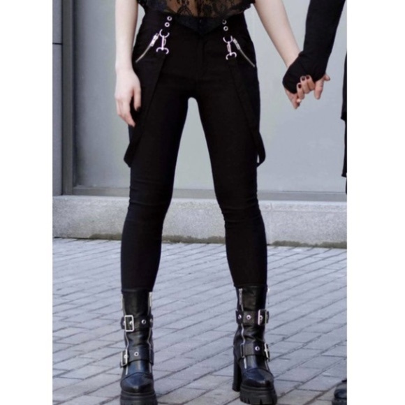 Killstar Women’s Black Jagger Zipper Pants Trousers | Punk Rock Goth | Size 3XL - Picture 1 of 9